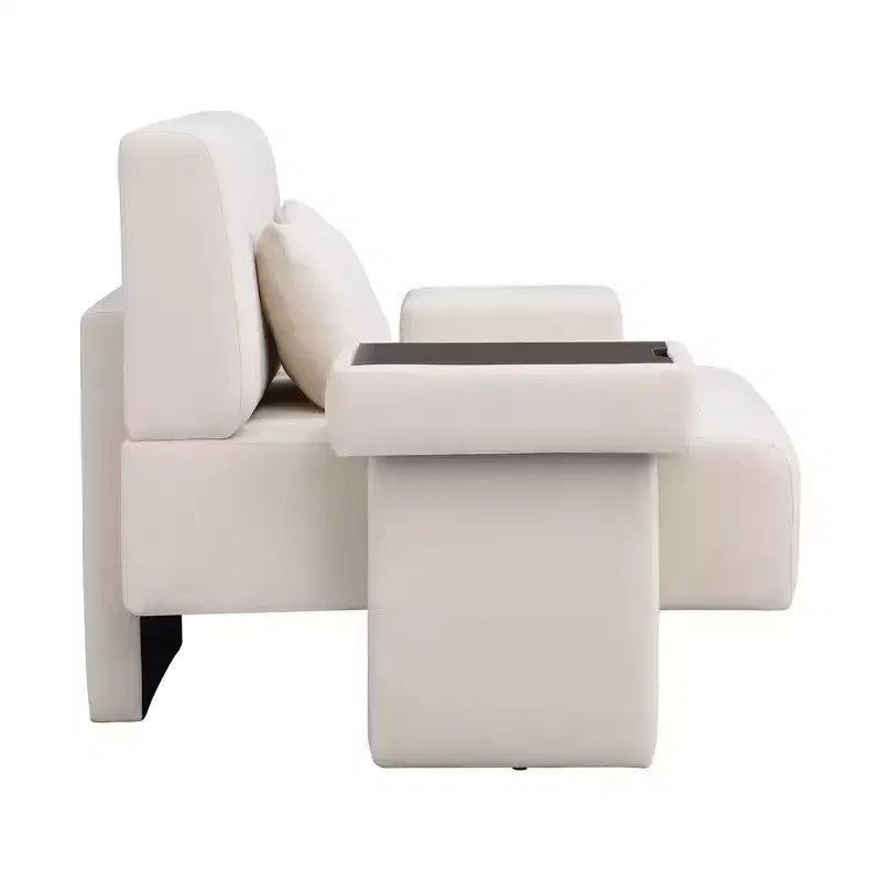 Poltrona divano decorativa extra large larga 48''W, con cuscino e vassoio in legno integrato, comoda e moderna