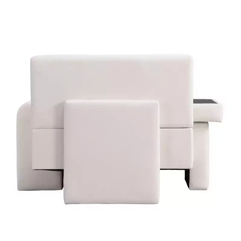 Poltrona divano decorativa extra large larga 48''W, con cuscino e vassoio in legno integrato, comoda e moderna