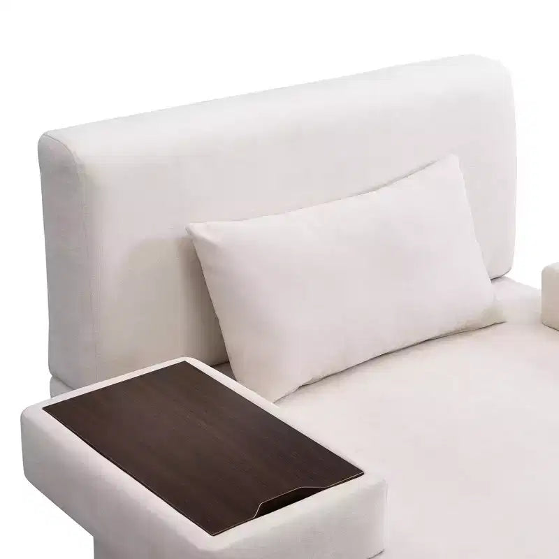 Poltrona divano decorativa extra large larga 48''W, con cuscino e vassoio in legno integrato, comoda e moderna
