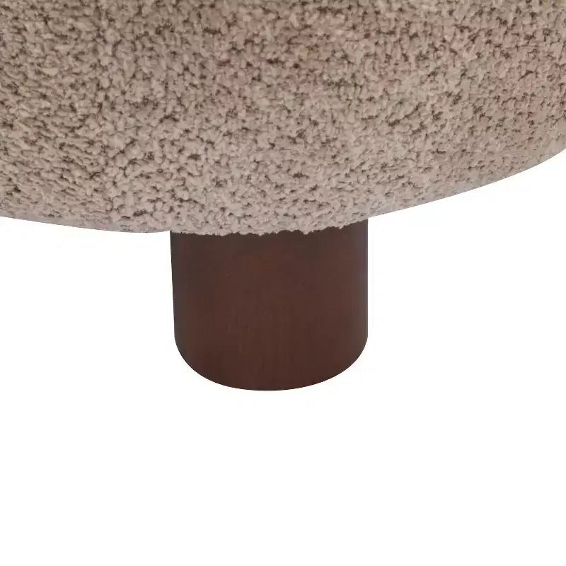 Modern Wood Boucl Upholstered Accent Slipper Chair