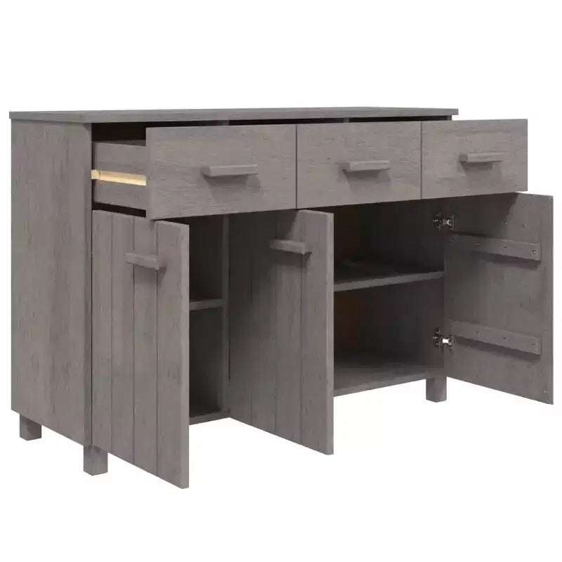 Credenza buffet consolle da bar con cassetti, in legno massello di pino