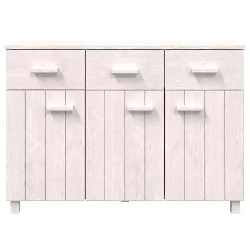 Credenza buffet consolle da bar con cassetti, in legno massello di pino