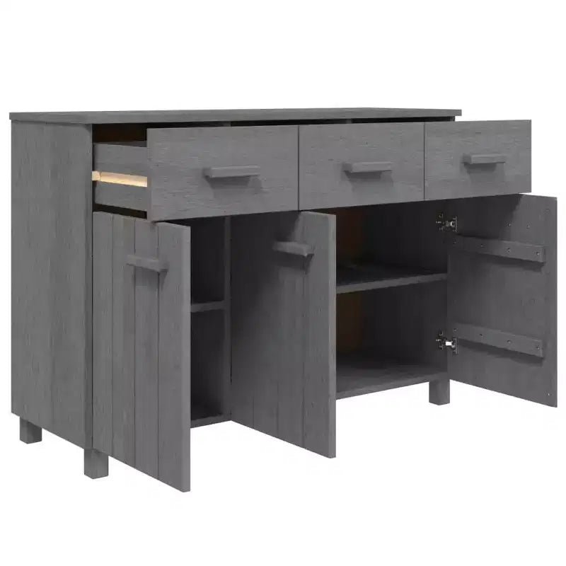 Credenza buffet consolle da bar con cassetti, in legno massello di pino