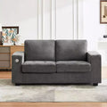 70 Chenille Loveseat Sofa with USB Charging  Modern Sectional w/Storage Pockets &amp; Removable Cover for Living Room, Apartment