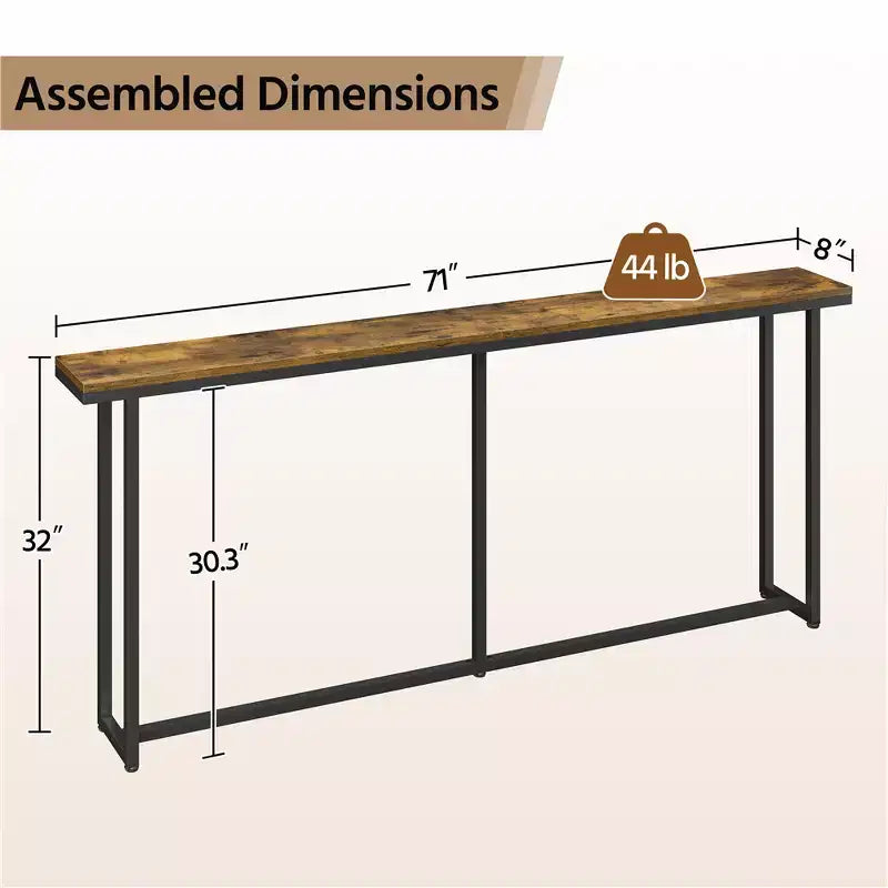 Modern 71in Extended Console Tabl for Hallway, Living Room
