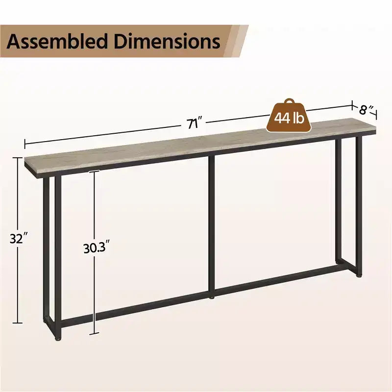 Modern 71in Extended Console Tabl for Hallway, Living Room