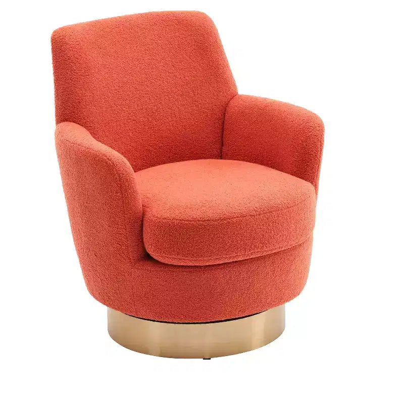 Luxury Velvet Swivel Barrel Chair,360 Silent Rotating Accent Chair with Golden Base for Living Room,Bedroom,Office