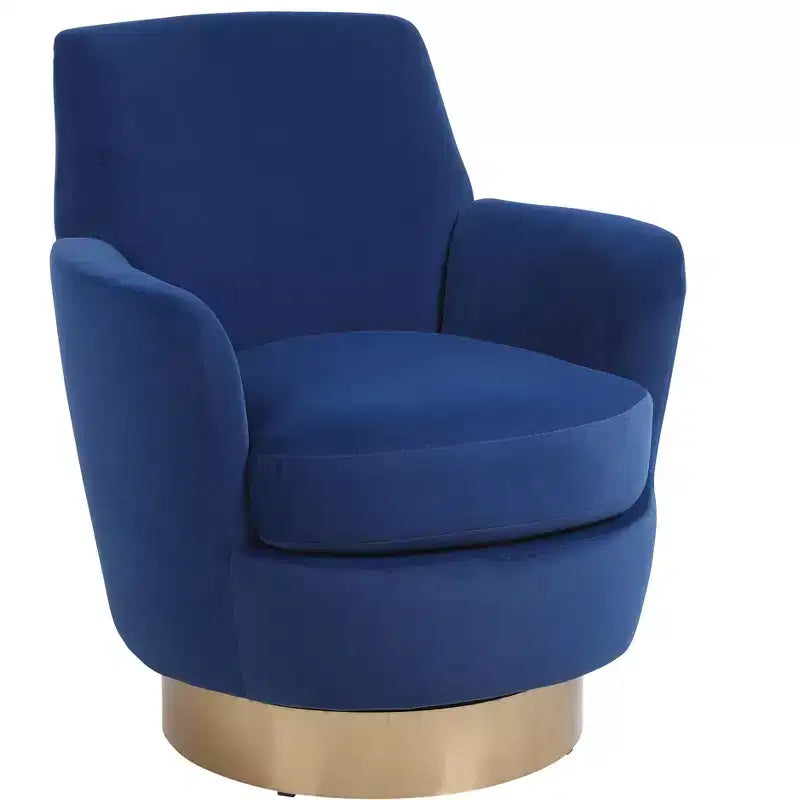 Luxury Velvet Swivel Barrel Chair,360 Silent Rotating Accent Chair with Golden Base for Living Room,Bedroom,Office