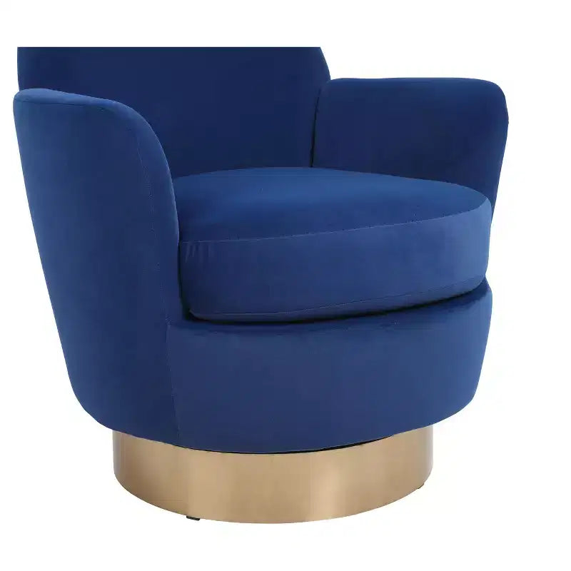 Luxury Velvet Swivel Barrel Chair,360 Silent Rotating Accent Chair with Golden Base for Living Room,Bedroom,Office