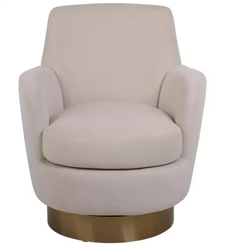 Luxury Velvet Swivel Barrel Chair,360 Silent Rotating Accent Chair with Golden Base for Living Room,Bedroom,Office