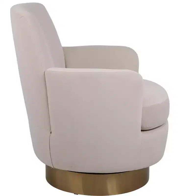 Luxury Velvet Swivel Barrel Chair,360 Silent Rotating Accent Chair with Golden Base for Living Room,Bedroom,Office