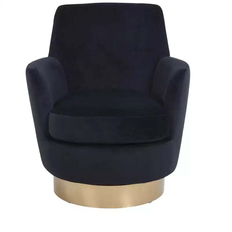 Luxury Velvet Swivel Barrel Chair,360 Silent Rotating Accent Chair with Golden Base for Living Room,Bedroom,Office