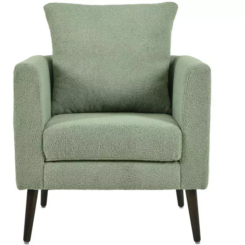 Poltrone d'accento per camera da letto, poltrona moderna imbottita, poltrona lounge in tessuto di metà secolo, comoda poltrona da lettura con gambe in legno