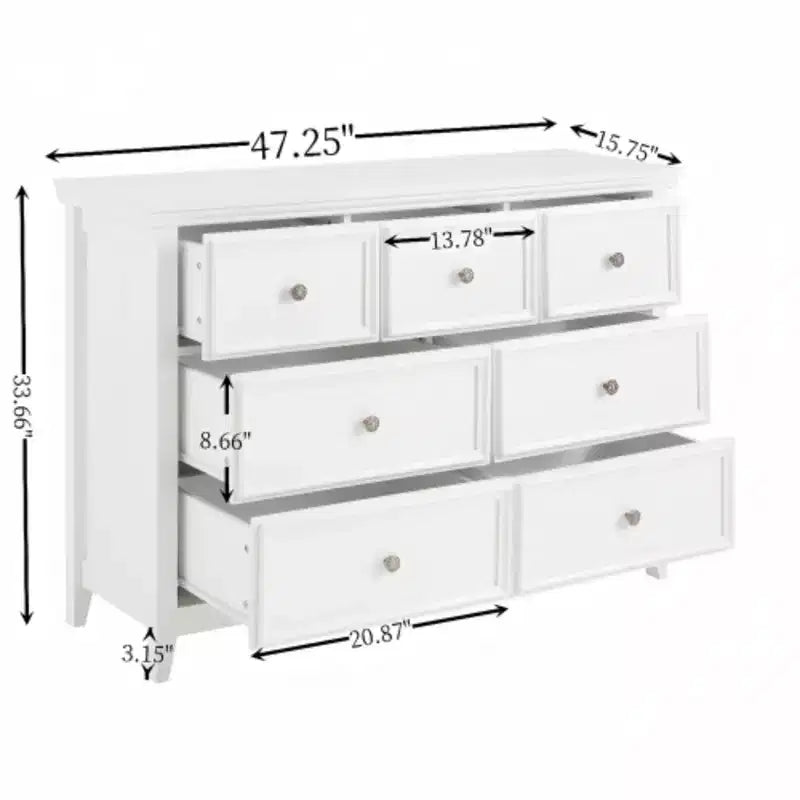 Modern 7 Drawers Dresser 7 Drawers Cabinet,Chest of Drawers Closet Organizers and Storage Clothes Storage Drawers Cabinet for Living Room