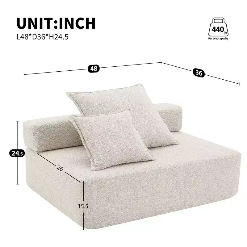 Oversized Modular U Shaped Sectional Sofa - Beige