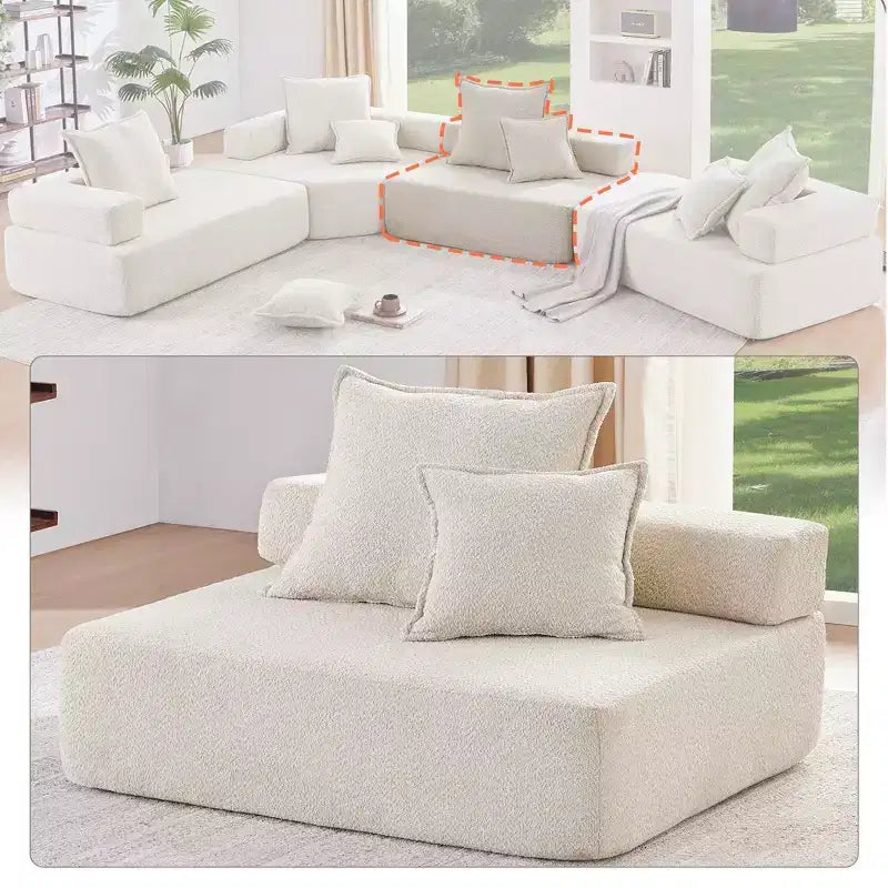 Oversized Modular U Shaped Sectional Sofa - Beige