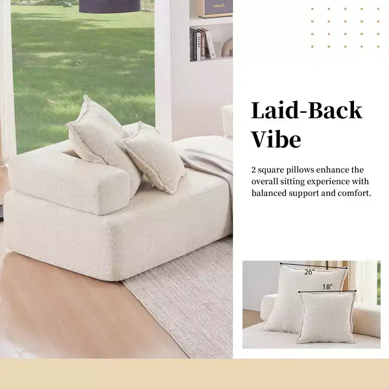 Oversized Modular U Shaped Sectional Sofa - Beige