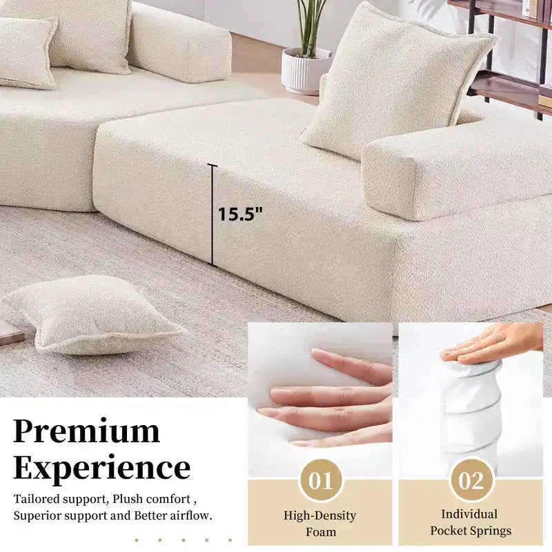 Oversized Modular U Shaped Sectional Sofa - Beige