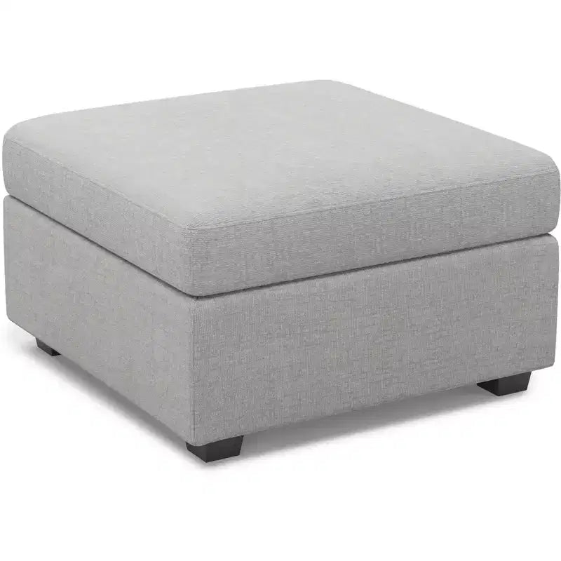 Chenille Ottoman Module - Modular Storage Footrest with Skin-Friendly Fabric &amp; Quick-Install Design