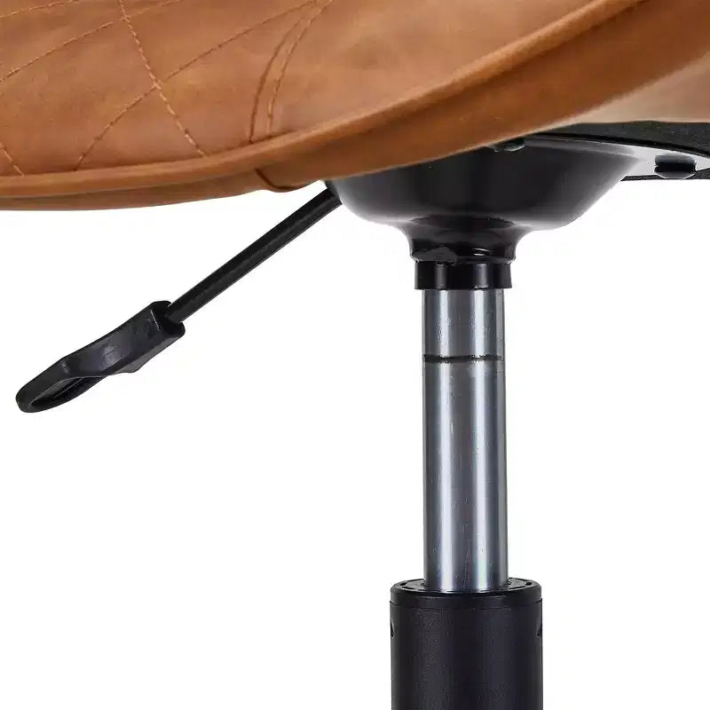 Bar Stool Faux Leather Counter Height Barstool with Metal Legs and Footrest, Brown