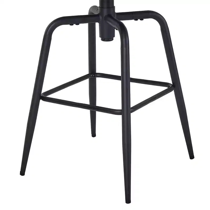 Bar Stool Faux Leather Counter Height Barstool with Metal Legs and Footrest, Brown