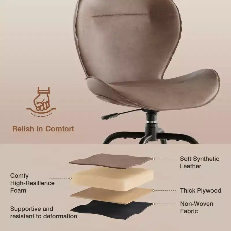 Bar Stool Faux Leather Counter Height Barstool with Metal Legs and Footrest, Brown