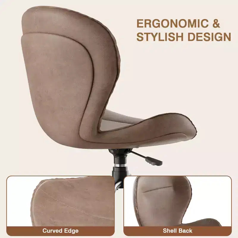 Bar Stool Faux Leather Counter Height Barstool with Metal Legs and Footrest, Brown