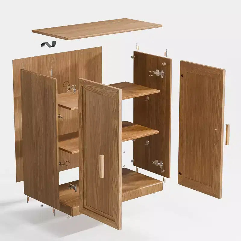 Credenza decorativa in legno nera da 80x31x16, con ripiani regolabili e ante in vetro, per cucina, camera da letto e soggiorno/sala da pranzo