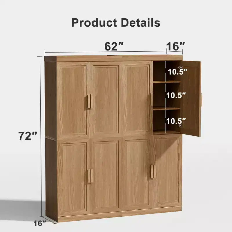 Credenza decorativa in legno nera da 80x31x16, con ripiani regolabili e ante in vetro, per cucina, camera da letto e soggiorno/sala da pranzo