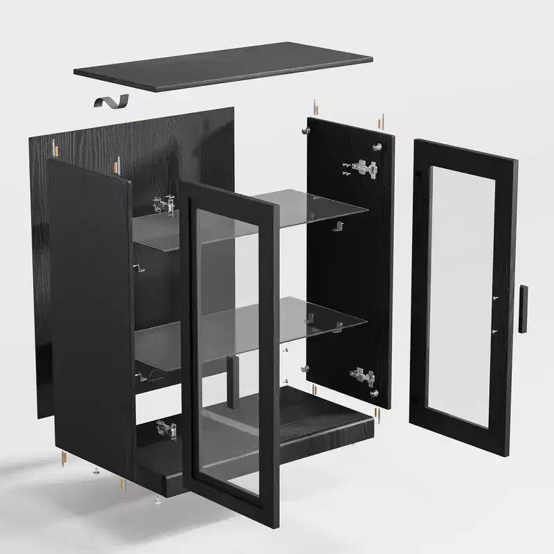 Credenza decorativa in legno 31*31*16, mobile organizer con ripiani regolabili per cucina, camera da letto, soggiorno e sala da pranzo