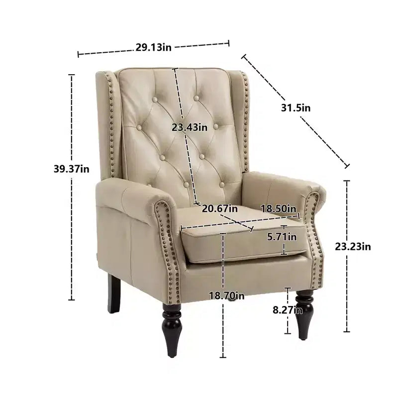 Poltrona decorativa moderna imbottita con braccioli e robuste gambe in legno, comoda poltrona lounge per soggiorno e camera da letto