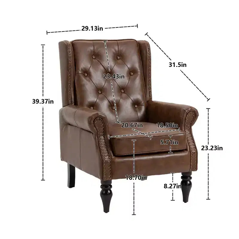 Poltrona decorativa moderna imbottita con braccioli e robuste gambe in legno, comoda poltrona lounge per soggiorno e camera da letto