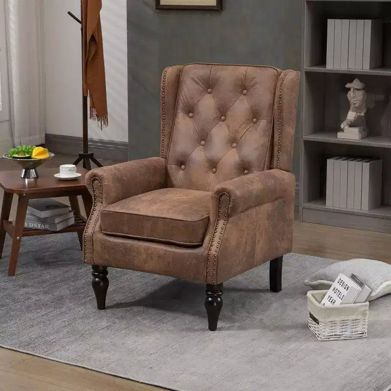Modern Upholstered Arm Accent Chair with Sturdy Wood Legs,Comfy Lounge Chair for Living Room,Bedroom