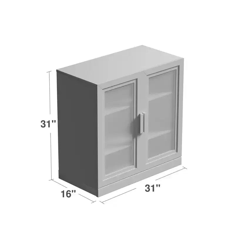 [31-inch | Transparent Design]Black Wood Grain Glass Door Display Cabinet (Ideal for Bedroom/Living Room)