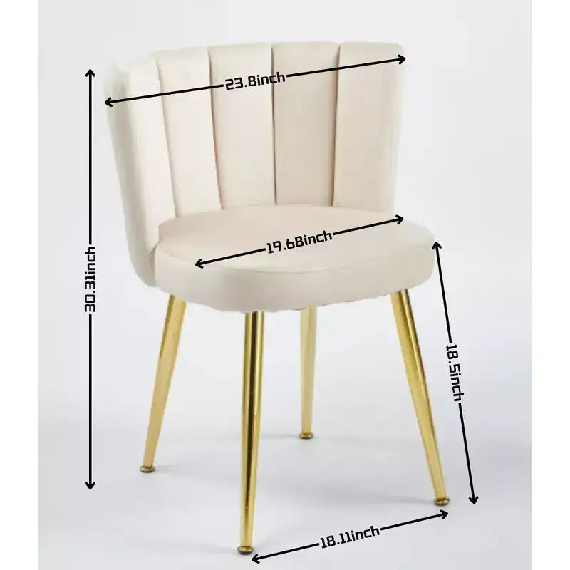 Poltrona decorativa moderna, con gambe in tubolare di ferro color oro, rivestimento in velluto e schienale confortevole, set di 2