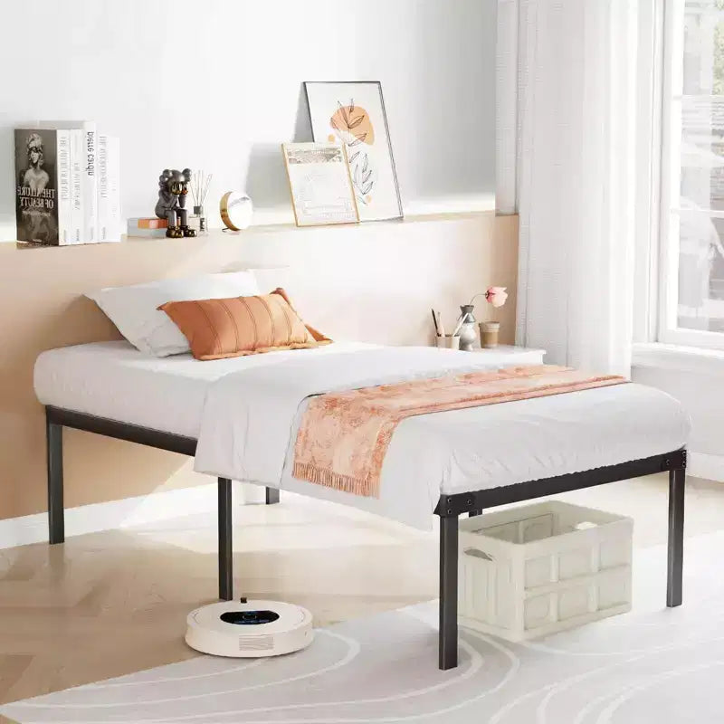 No-Spring Wooden Bed Frame, Minimalist Design with Easy Assembly &amp; Ample Underbed Storage Space