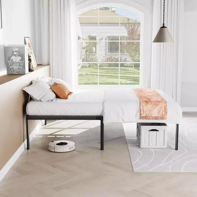 No-Spring Wooden Bed Frame, Minimalist Design with Easy Assembly &amp; Ample Underbed Storage Space