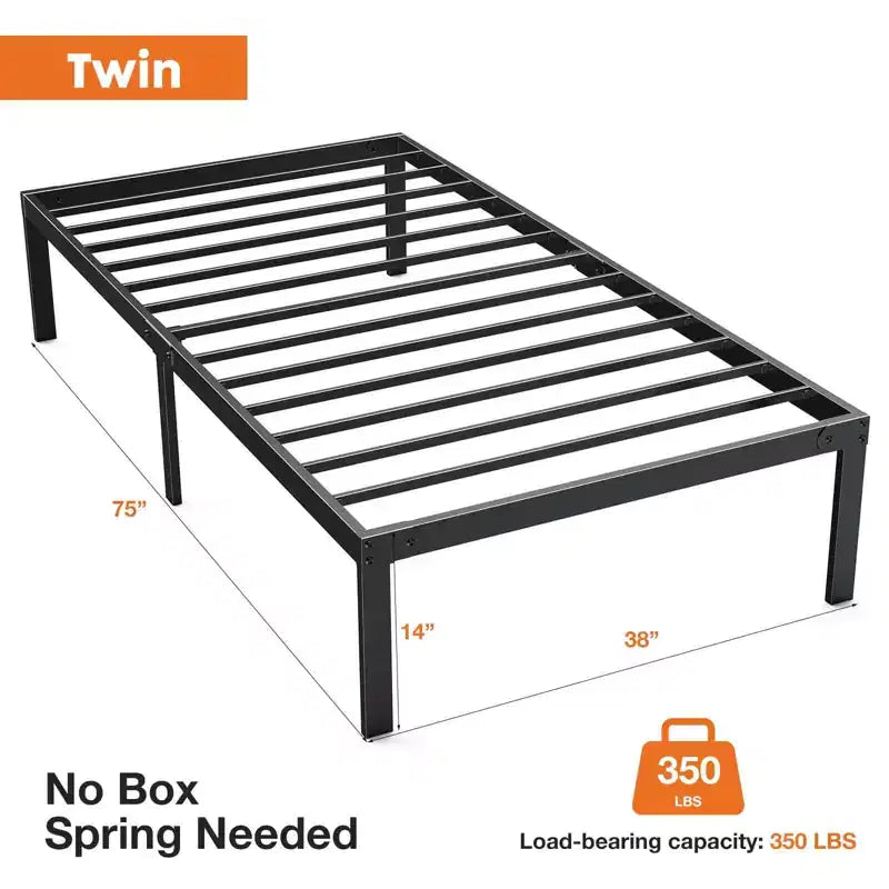 No-Spring Wooden Bed Frame, Minimalist Design with Easy Assembly &amp; Ample Underbed Storage Space