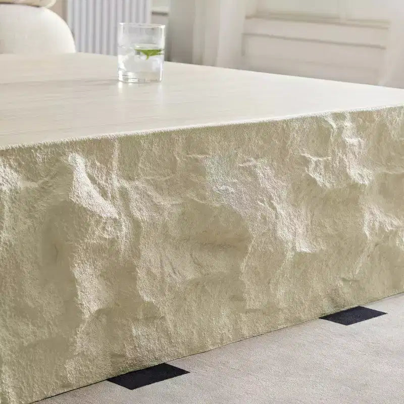 Tavolino da caffè rotondo/quadrato in fibra di vetro, tavolino decorativo, da cocktail, da centro, laterale per divano, senza bisogno di montaggio, beige