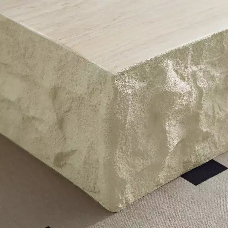 Tavolino da caffè rotondo/quadrato in fibra di vetro, tavolino decorativo, da cocktail, da centro, laterale per divano, senza bisogno di montaggio, beige