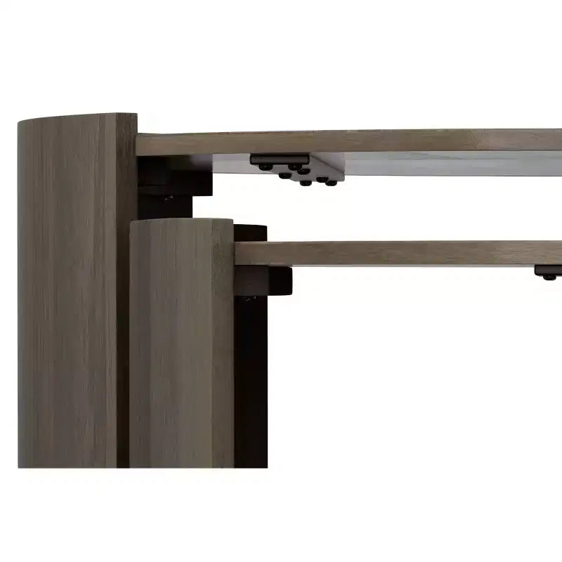 LEGNO MASSELLO DI MANGO Tavolino rotondo contemporaneo componibile a incastro, largo 32 pollici, set da 2 pezzi, completamente assemblato
