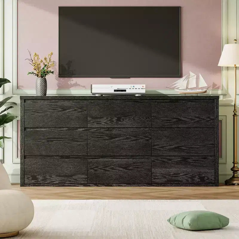 Cassettiera da camera da letto con 9 cassetti, cassettiera moderna e ampia in legno con grande capacità contenitiva, organizzatore per soggiorno, corridoio e ingresso