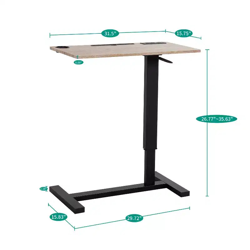 Adjustable Bed Desk with Wheels  Heavy-Duty Rolling Laptop Table with USB &amp; Type-C Charging, Cup Holder