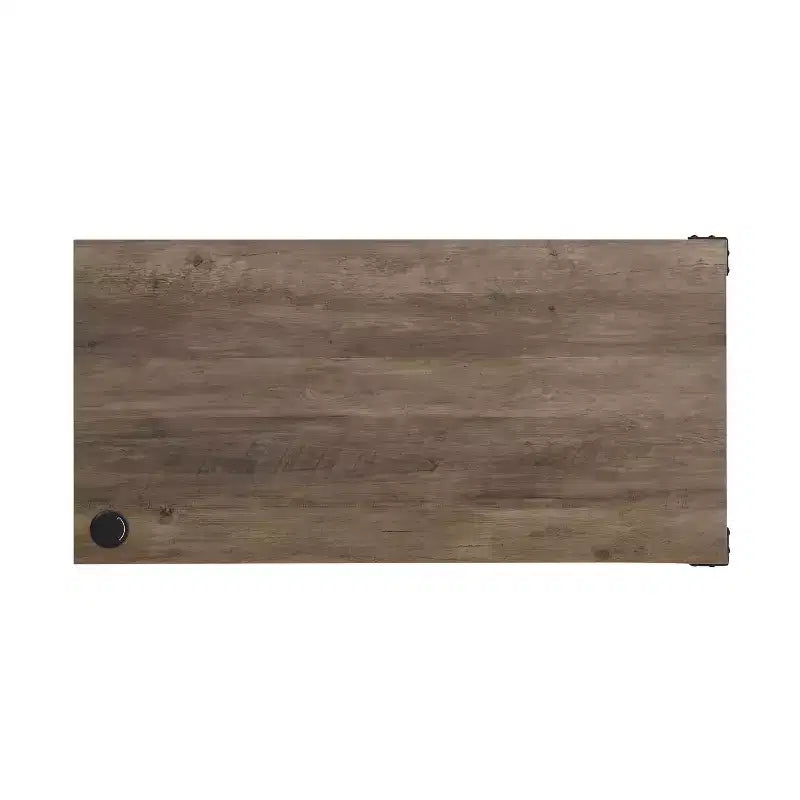 L-Shape Writing Desk with Side Cabinet,Sliding Barn Door,Industrial Desk with Storage Compartments,Cable Hole,Computer Desk for Office
