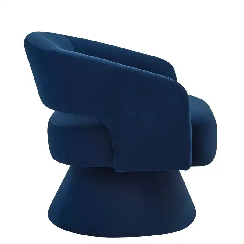 Poltrona girevole moderna decorativa, poltrona arrotondata rivestita in velluto con schienale aperto e braccioli, comoda per camera da letto e soggiorno