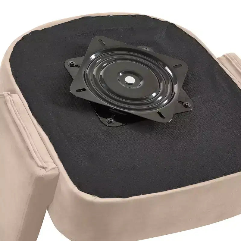 Poltrona girevole moderna decorativa, poltrona arrotondata rivestita in velluto con schienale aperto e braccioli, comoda per camera da letto e soggiorno