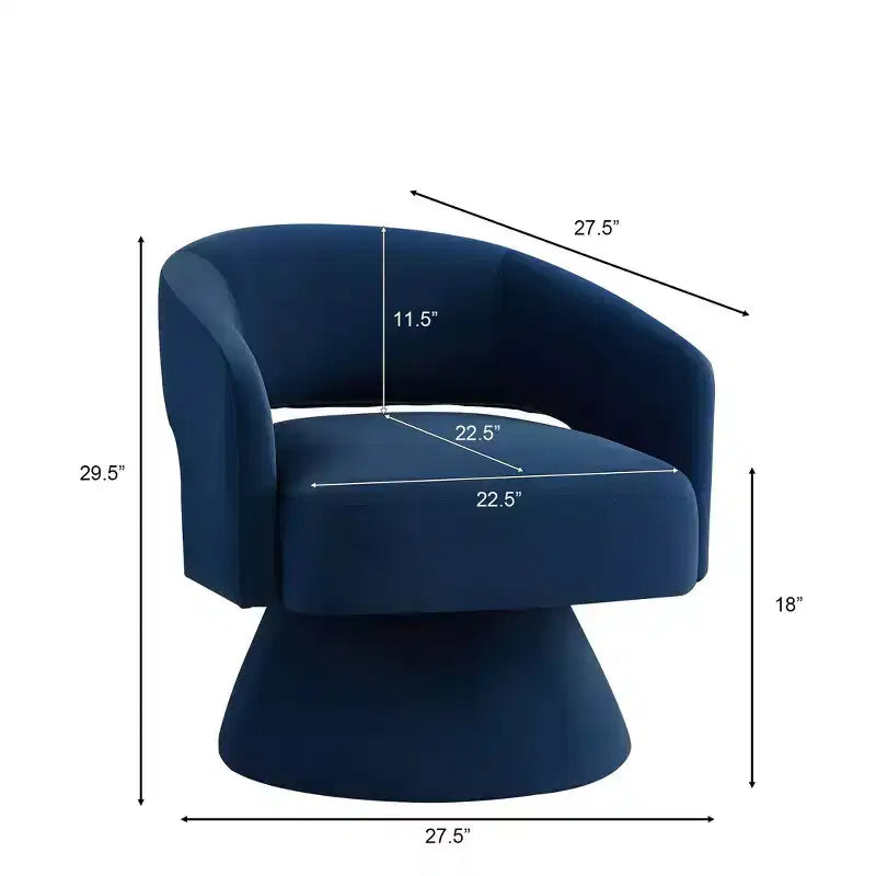 Poltrona girevole moderna decorativa, poltrona arrotondata rivestita in velluto con schienale aperto e braccioli, comoda per camera da letto e soggiorno