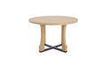48 Circle Kitchen Table for 4,Scratch-resistant Dining Table with Trestle Base,Space-saving &amp; Compact Table for Dining Room