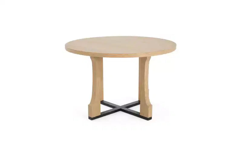 48 Circle Kitchen Table for 4,Scratch-resistant Dining Table with Trestle Base,Space-saving &amp; Compact Table for Dining Room