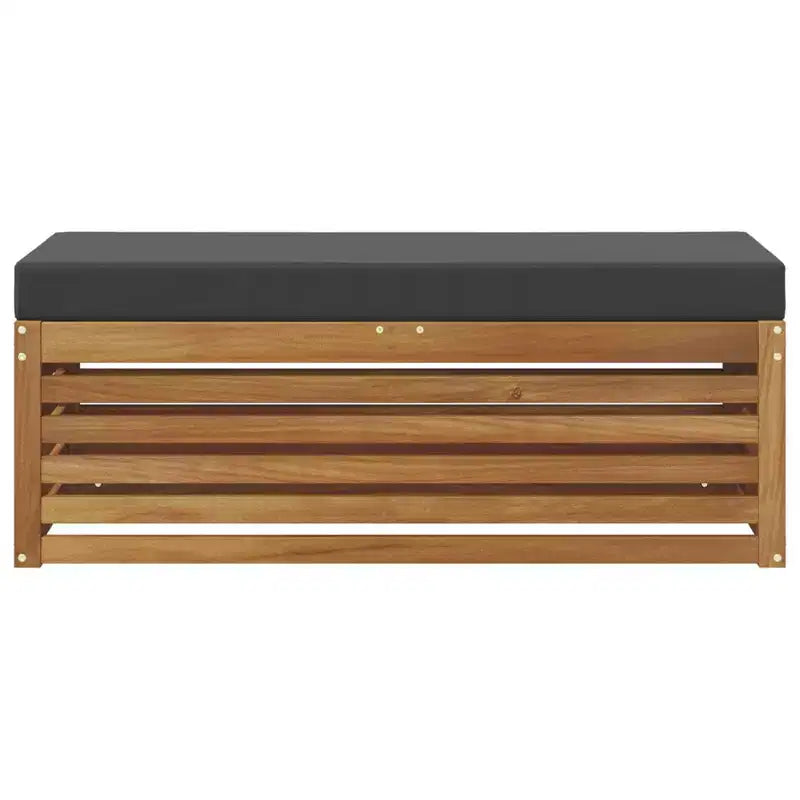 Panca con sgabello, naturale e antracite, 45.28 x 16.93 x 14.57 in